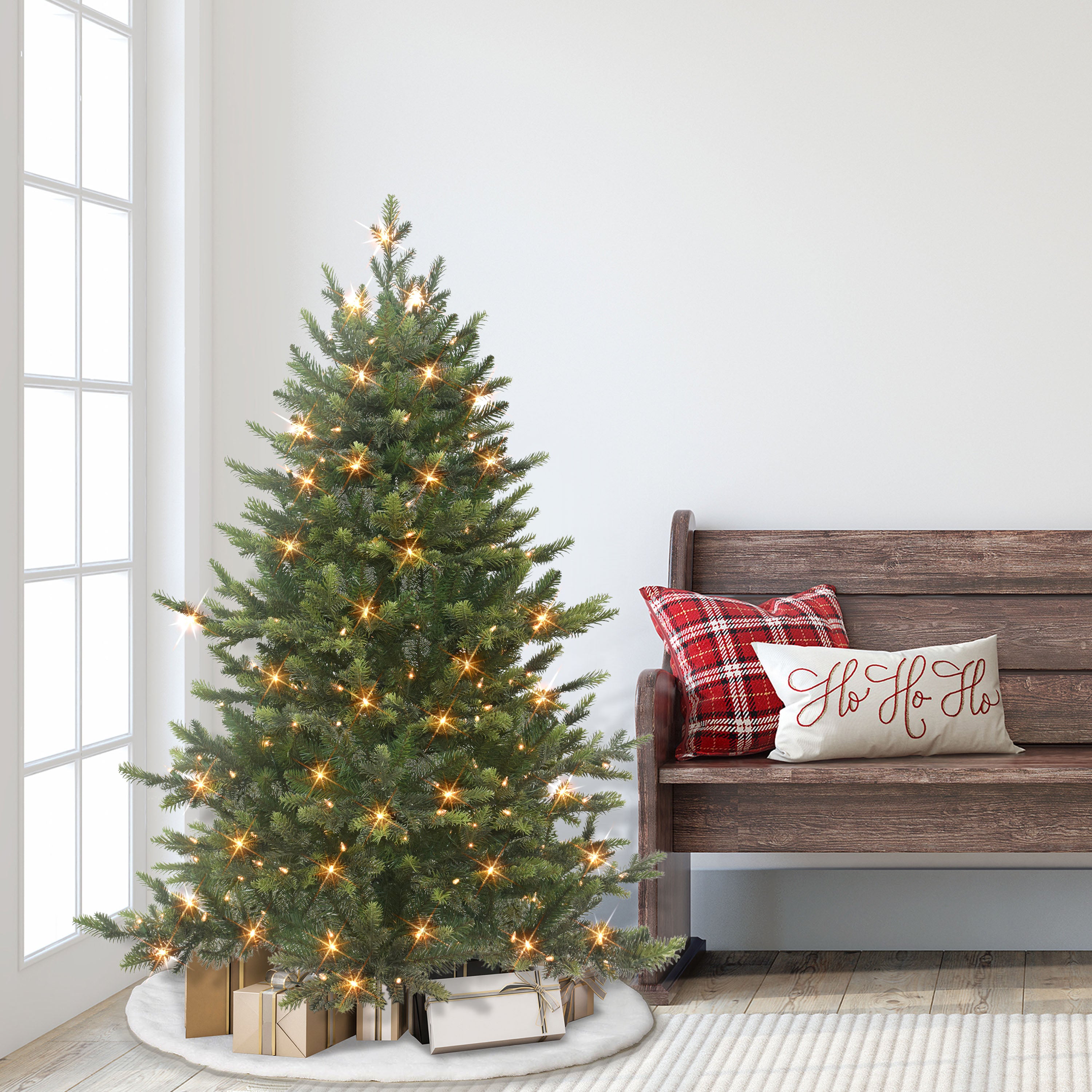 4.5ft Pre-lit Royal Majestic Douglas Fir Downswept Christmas Tree Sure-Lit Pole®
